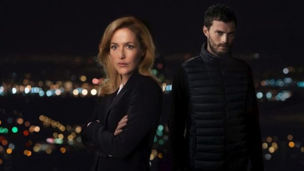 Gillian Anderson and Jamie Dornan in <i>The Fall</i>.