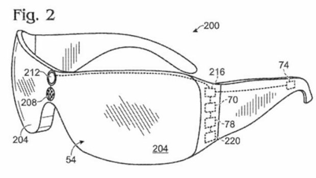 A drawing of Microsoft's smart glasses.