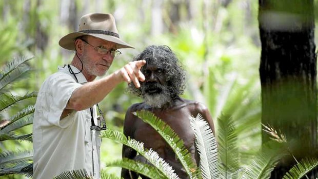 Rolf de Heer and David Gulpilil on the set of <i>Charlie's Country</i>.