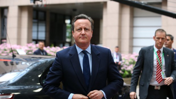 David Cameron, UK PM arrives for a meeting of European Union leaders in Brussels, Belgium.