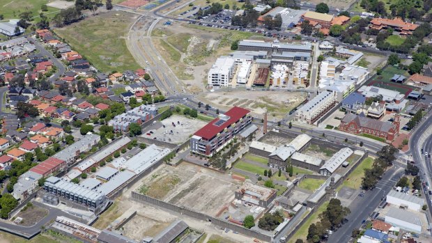 An aerial view of a portion of the Pentridge site in Coburg.