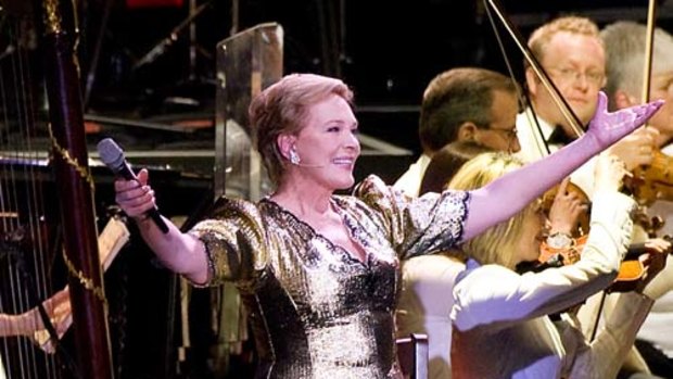 Criticised ...  Dame Julie Andrews performs on stage for the first time in 30 years with a special one-off performance at the O2 Arena.