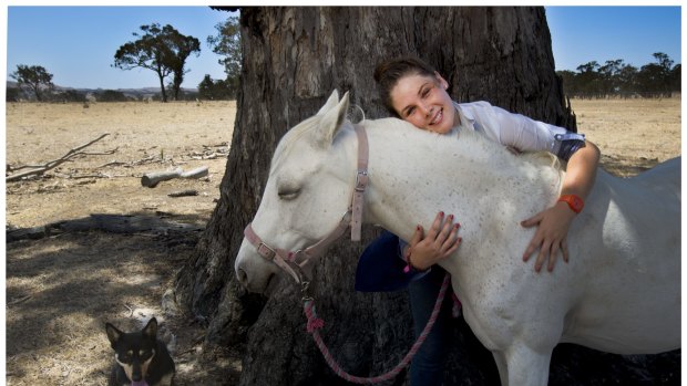 VCE student Ellie McLean is undertaking a VET subject, equine studies, and hopes to become a vet. She is pictured with Jess the dog and Dot the pony.