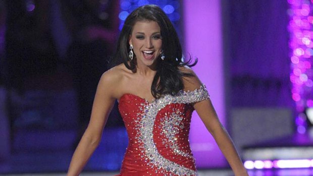 Miss Wisconsin Laura Kaeppeler competes in the talent portion of the competition.
