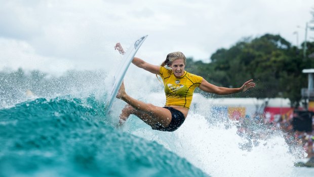 Surf like the stars: Stephanie Gilmore competes on the Gold Coast.