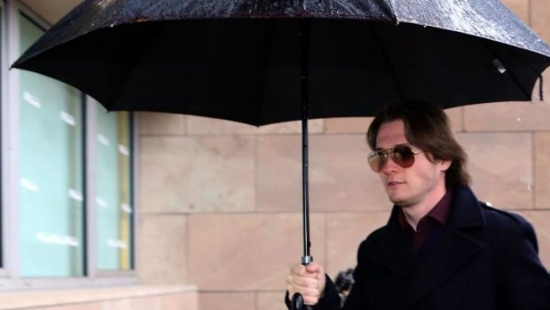 On trial again: Raffaele Sollecito arrives at the court on Thursday for the verdict.