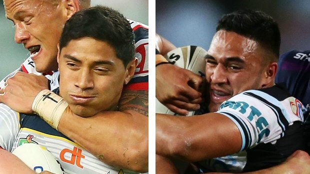 Shutting the door: Jason Taumalolo and Valentine Holmes did a trial for NFL teams earlier this month.
