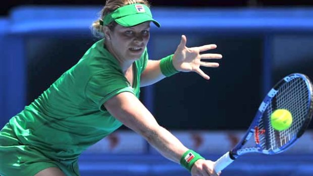 Kim Clijsters of Belgium defeated Carla Suarez Navarro of Spain to move through to the third round.