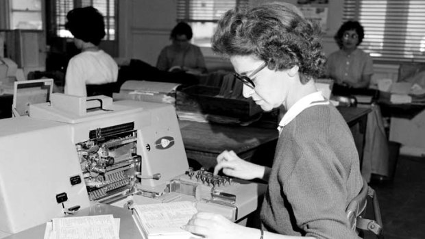 A census processing centre in 1961.