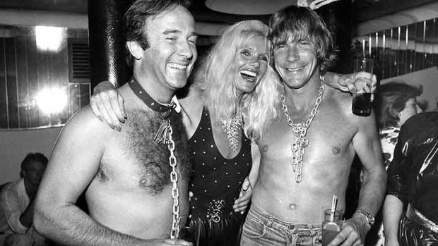 Hunt (right) photographed at a Spanish nightclub in 1981.