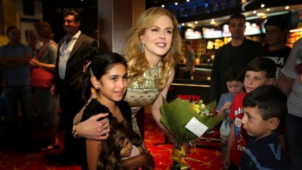 An important message: Nicole Kidman meets with  children and families from the Sydney Children's Hospital at a special screening of <i>Paddington</i>.