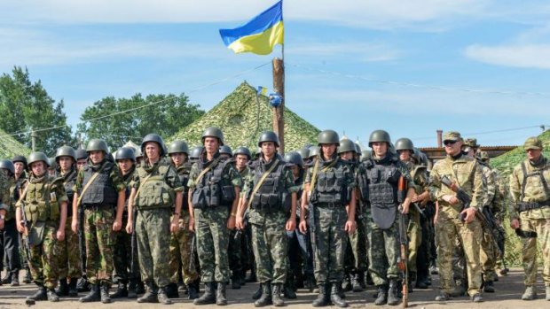 Ukraine soldiers in the Kharkiv region.