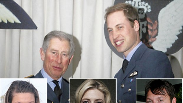 Top gun son ... Prince William receives his certificate for advanced helicopter training from his father. Inset, from left: Skye Bortoli, Cate Blanchett and Ian Thorpe.