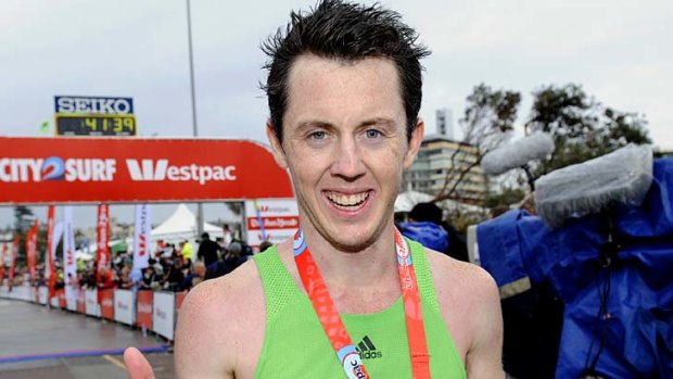 Liam Adams from Moonee Ponds, Victoria wins the men's section of the 2011 Sun-Herald City2Surf.