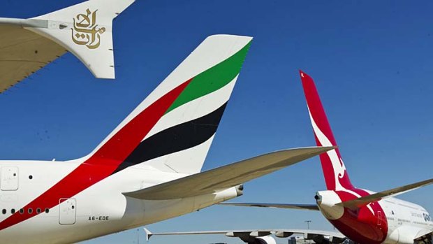New Middle East hub: Qantas maintains its flights to Europe via Dubai are 30 minutes shorter than stopping at Singapore or Hong Kong.