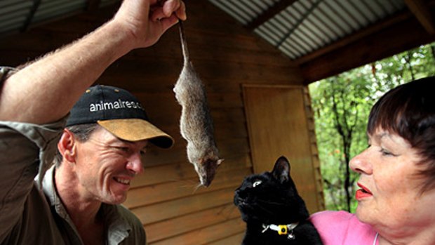 Nigel Williamson, Maruta Rodan and her satisfied rat catcher Chloe.