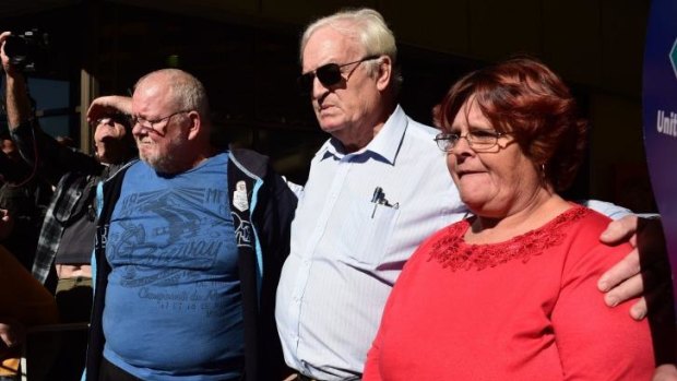 Blacktown councillor Tony Bleasdale (centre) with Ashley and Peta Kennedy.