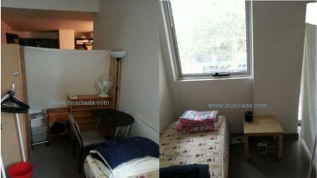 The living room of a two-bedroom apartment on La Trobe Street advertised for “take over”. 