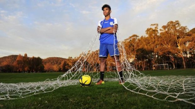 Gimale Essacu,16, is ready to impress for Canberra City in the NPL.