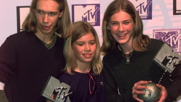 The kids are all right: Hanson at the 1997 MTV Music Awards during the height of their popularity.