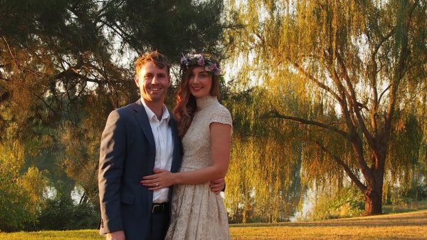 Rob and Laura Dowling who were married last month, on May 6, in defiance of his disagnosis of stage-four bowel cancer. Rob grew up on an historic grazing property at Dalton, near Gunning, and the town is coming out to support him on Saturday night