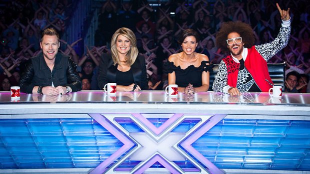 <i>The X Factor</i>'s judging panel, from left, Ronan Keating, Natalie Bassingthwaighte, Dannii Minogue and Redfoo.