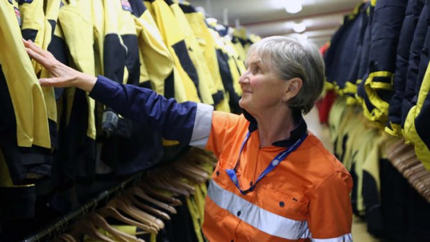 Logistics officer Cathy Hawkins at the Australian Antarctic Division's warehouse.