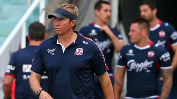 Not happy: Roosters coach Trent Robinson was furious with the officiating on Friday night.