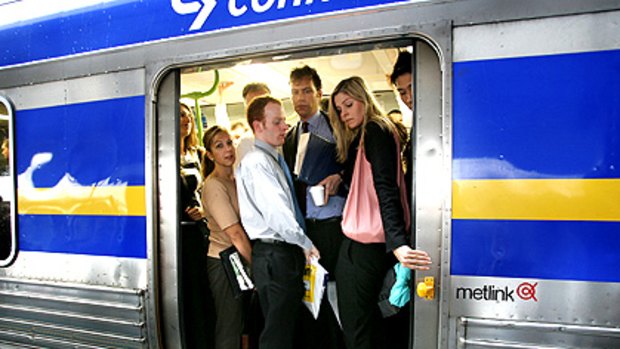 Squeeze ... Melbourne's public transport patronage is experiencing 'extraordinary' growth.