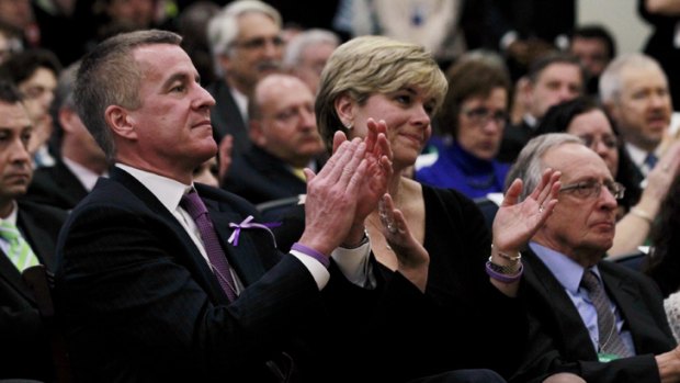 Chris, left, and Lynn McDonnell, parents of Sandy Hook Elementary School student victim Grace McDonnell, attended President Obama's announcement at the White House.