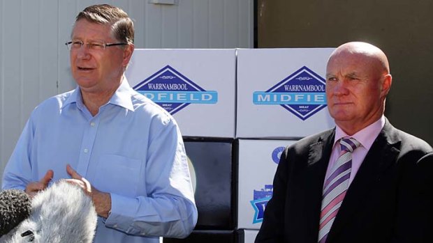 Denis Napthine and Colin McKenna at the announcement of the grant.