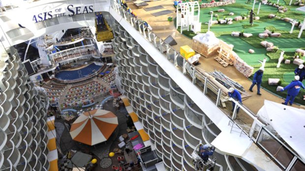 The Oasis of the Seas is worth some 900 million euros (A$1.47 billion) and offers passengers a world of luxury and a slew of on-board activities.