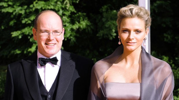 Dashing couple ... Prince Albert and Charlene Wittstock in Stockholm for Princess Victoria's wedding last year.