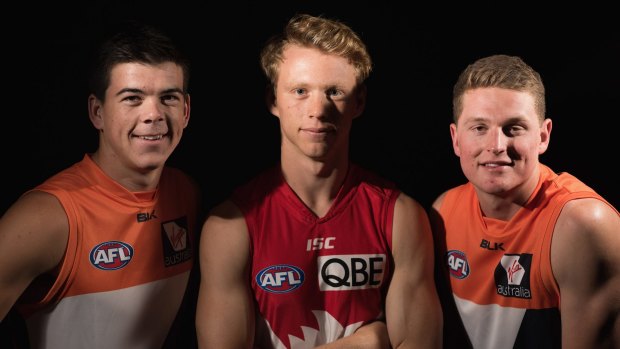 Giants Matthew Kennedy (left) and Jacob Hopper (right) were both acquired last year as part of GWS' zone concessions 