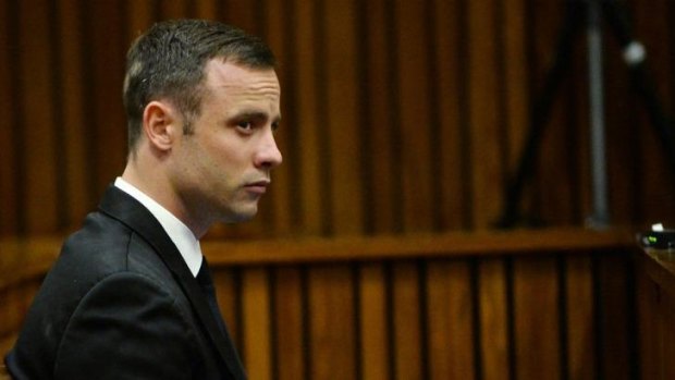 South African Paralympic athlete Oscar Pistorius during his murder trial.
