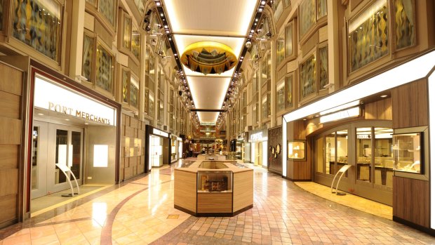 Royal Promenade: The marble-floored boulevard on the Voyager of the Seas.