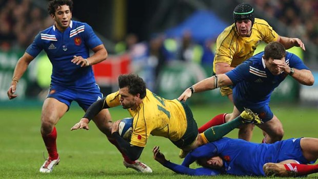 Feeding the fire ... France contain the Wallabies in Paris.