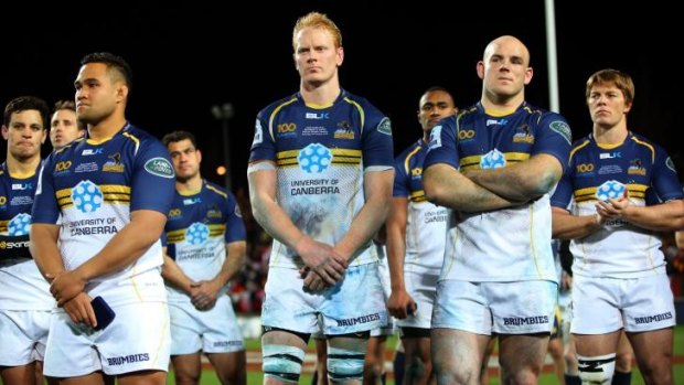 Brumbies players show their pain after last year's grand final loss.
