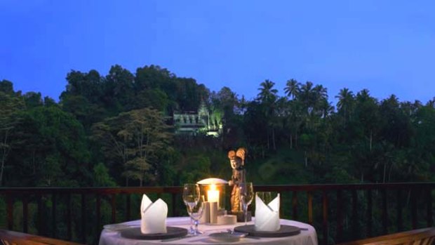 A Bali bellyful ... Beduur Restaurant at the Ubud Hanging Gardens hotel offers cuisine in a stunning setting.