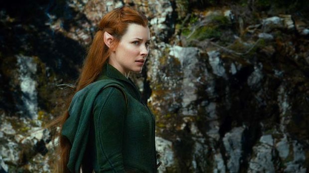 Courageous character: Evangeline Lilly plays Tauriel, an Elf warrior, in <i>The Hobbit: The Desolation of Smaug</i>.