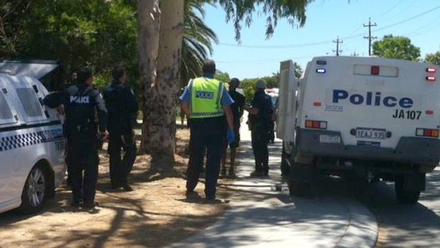 Police in Armadale where escaped prisoner Bradley McIntosh-Narrier was recaptured. 