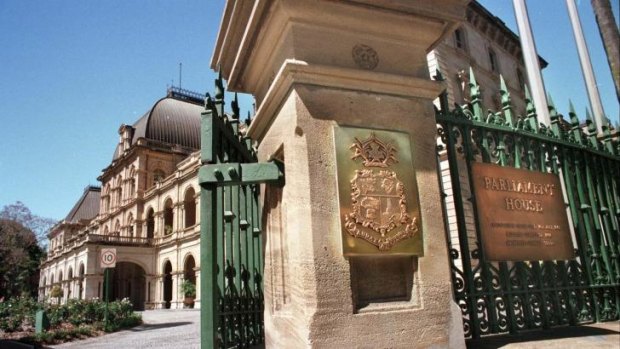 Entry gate to Queensland Parliament.