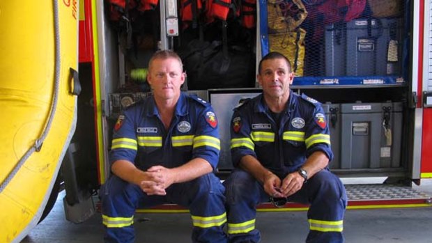 Firefighters Brad Mills (left) and Andrew Neil.