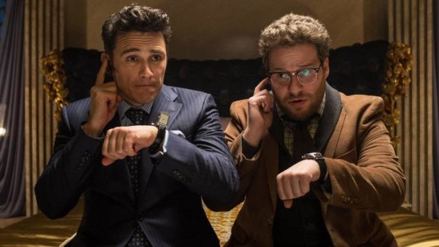 The root of Sony's woes: James Franco (left) and Seth Rogen in <i>The Interview.</i>