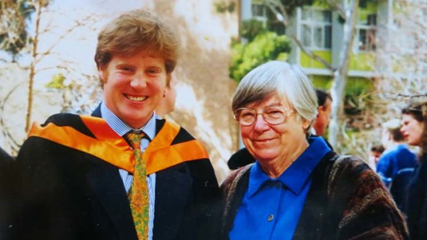 Proud mum ... Margot McIver and her son Matt at his graduation.