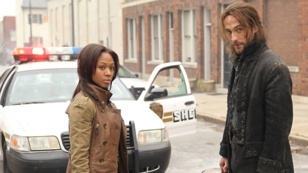 Nicole Beharie and Tom Mison in the first episode of Sleepy Hollow.