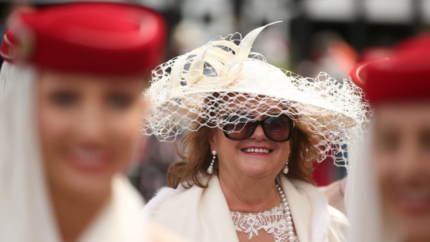 Gina Rinehart attends the Emirates Marquee on Melbourne Cup Day at Flemington Racecourse.