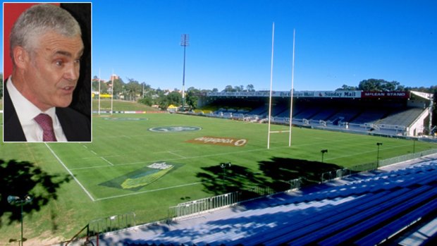 Brisbane's famous home of rugby - Ballymore. Is it too late to saved the grand old lady? INSET: QRU chief executive Jim Carmichael.