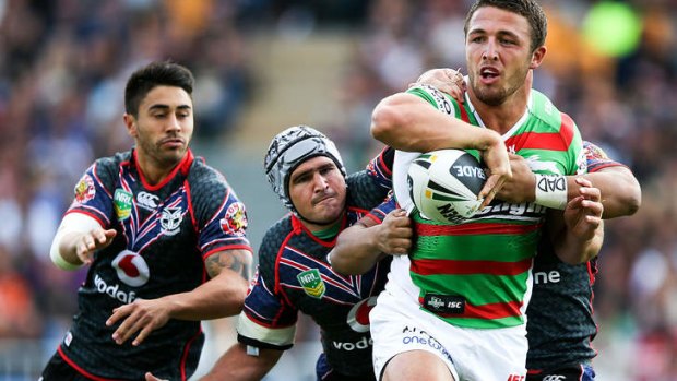 On to a winner: Sam Burgess of the Rabbitohs.