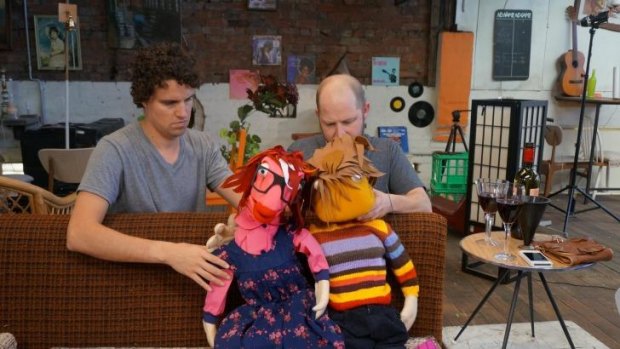 Puppeteers Lachlan McLeod and Mischa Long